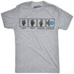 Mens Rock Paper Scissors Hadouken T Shirt Funny Video Gamer Nerdy Graphic Tee (Light Heather Grey) – M Crazy Dog Novelty Mens T-Shirts with Video…