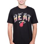 Ultra Game -NBA Miami Heat Mens Arched Plexi Short Sleeve Tee Shirt, Black, XX-Large