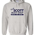 The Goozler KEITH SCOTT BODY SHOP – tree hill ravens Pullover Hoodie, M, Ash