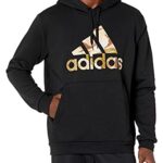adidas Men’s Tall Size Essentials Fleece Camo-Print Hoodie, Black, Large
