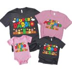Super Daddio Game Shirt,Super Daddio Mario Shirt,Super Mommio Shirt,Father’s Day Shirt,Super Kiddio Shirt,Custom Name,Family Matching Tshirt, Tank Top, V-Neck, Long Sleeve, Sweatshirt, Hoodie