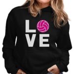 Tstars Love Volleyball Gifts Hoodies for Teen Girls Women Fans Sweatshirts Hoodie Small Black