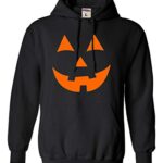 Go All Out X-Large Black Mens Jack O Lantern Pumpkin Face Halloween Funny Sweatshirt Hoodie