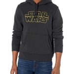 Amazon Essentials Disney | Marvel | Star Wars Men’s Fleece Pullover Hoodie Sweatshirts (Available in Big & Tall), Star Wars Logo, Large