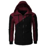 HAOREEKZ Hoodies For Men,Jackets For Men 2022 Fall/Winter Fashion Contrasting Color Sports Sweatshirt Casual Long Sleeve Full Zip Up Hooded Jacket Coats With Pockets Mens…