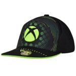 Concept One Microsoft Xbox Baseball Hat, Glow in The Dark Skater Adult Snapback Cap with Flat Brim, Green/Black, One Size