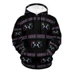 DOUBLE WINGS Unisex Shiny Game Over Gamer Gaming Hoodies Print Pullover Hooded Sweatshirt with Big Pockets for Men Women M