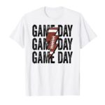 Vintage Game Day Football Lightning Bolt Funny Team Sport T-Shirt