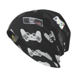 Video Game Controller Black Unisex Winter Mens Beanie Hats Warm Knit Skull Pullover Cuffed Hats for Women Men Black