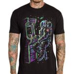 INTO THE AM Astro Arcade Glow in The Dark Mens Graphic Tee – Cool Novelty Design Crewneck T Shirts for Guys (Black, XX-Large)