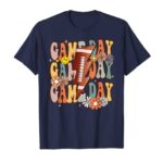 Game Day American Football Season Groovy Football Girl Team T-Shirt