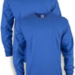 Gildan Men’s Ultra Cotton Long Sleeve T-Shirt, Style G2400, Multipack, Royal (2-Pack), Large