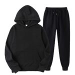 mjhGcfj Unisex Hoodies Tracksuit Sweatsuits for Women Set Mens 2 Piece Hooded Sweatshirts and Sweatpant Set Print Sweatsuits A2-Black, XX-Large
