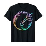 Game Day Baseball Cute Softball Tie Dye Life Mom for Women T-Shirt