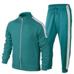 URBAN BUCK Men 2 Piece Athletic Sports Tracksuit Full Zip Casual Jogging Gym Green Sweatsuit Sets (XXL)