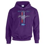 Trenz Shirt Company Ford Mustang Pony Unisex Hooded Sweatshirt Logo Hoodie Performance Racing Car Muscle Car Hood-Purple-Medium