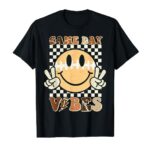 Funny Face American Football Game Day Vibes Sport Women Girl T-Shirt