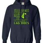 Go All Out Medium Navy Blue Mens Video Games Don’t Make Us Violent Lag Does Gamers Sweatshirt Hoodie