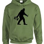 The Goozler SASQUATCH BIGFOOT WITH BEER funny party – Mens Hoodie, M, Military