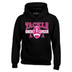 shop4ever Tackle Breast Cancer Awareness Hoodie Sweatshirts X-Large Black