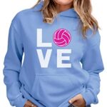 Tstars Love Volleyball Gifts Hoodies for Teen Girls Women Fans Sweatshirts Hoodie Small California Blue