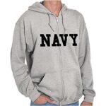 Brisco Brands United States Navy Military Zip Up Hoodie Mens Womens
