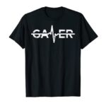 Gamer Heartbeat Funny Video Gaming Men Boys Kids Teens Youth T-Shirt