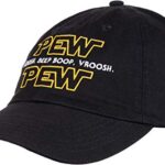 Pew Pew Wars | Funny Sci-fi Space Star Noises Science Geeky Cap, Nerdy Dad Hat-(Dad Hat) Black