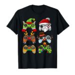 Video Game Controller Christmas Santa ELF Gamer Gift Boys T-Shirt