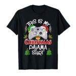This is My Christmas Pajama Santa Hat Gamer Video Games T-Shirt