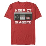 Nintendo Men’s Keep it Classic T-Shirt, Large, Red