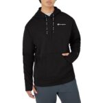 Champion, Game Day Moisture-Wicking Breathable Stretch Men’s Hoodie, Black Small Script, Large