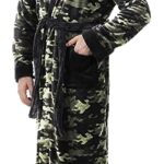 NY Threads Mens Hooded Fleece Robe – Plush Long Bathrobes, Camouflage (Large/X-Large)