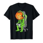 Gaming Halloween Skeleton Jack O Lantern Gamer Boys Kids T-Shirt