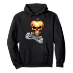 Halloween Gamer Skeleton Pumpkin Costume Pullover Hoodie