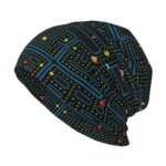 Retro Video Game Pattern Slouchy Beanie for Men & Women, Hip-Hop Soft Lightweight Baggy Skull Cap Fashion Thin Dwarf Knit Hat for All Seasons Sleep…
