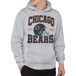 Junk Food Clothing x NFL – Chicago Bears – Team Helmet – Unisex Adult Pullover Fleece Hoodie for Men and Women – Size Small