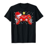 Video Game Controller Christmas Santa Hat Gamer Boys Xmas T-Shirt