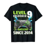 Level 9 Unlocked Awesome 2014 Video Game 9th Birthday Boy T-Shirt