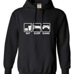 Go All Out 3X-Large Black Mens Eat Sleep Game Funny Gamers Gaming Sweatshirt Hoodie