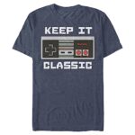 Nintendo Men’s Keep it Classic T-Shirt, 5X-Large, Navy Heather