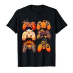Controllers Fall Gaming Video Game Turkey Thanksgiving Boys T-Shirt