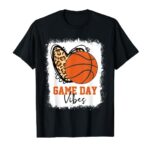 Bleached Basketball Game Day Vibes Basketball Mom Game Day T-Shirt