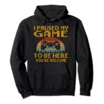 I paused my game to be here shirt funny gamer Pullover Hoodie