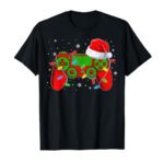 Video Game Controller Funny Christmas Santa Hat Gamer Boys T-Shirt