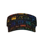 Mens Womens Sun Visors with UV Protection Sports Sun Visor Hats Game Video Gaming Pattern Black Sun Protection Cap Hats