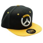 ABYSTYLE Overwatch Snapback Cap Black and Orange One Size Polyester Video Game Streetwear Headgear Accessories Merch Gift Fans