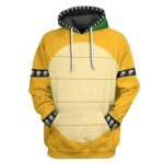 KZQTHH Bowser Graphic Hoodie Super Brothers Game Hoodies Hooded Sweatshirt Anime Bowser Cosplay Costume Clothes for Men Women XL Yellow