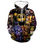 uelbmovn Horror Bear Hoodies Horror Movie Pullover Weatshirts Halloween Cosplay Jacket Cartoon Game Printed Top Oversize Streetwear Hoodies for Women (1-XL)
