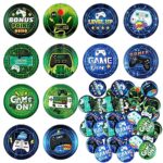 48 Pcs Video Game Party Button Pins 1.5 Inches Round Funny Birthday Pin Badges for Clothing Bags Backpack Jackets Accessories Kids Gaming Birthday Party Favors…